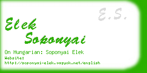 elek soponyai business card